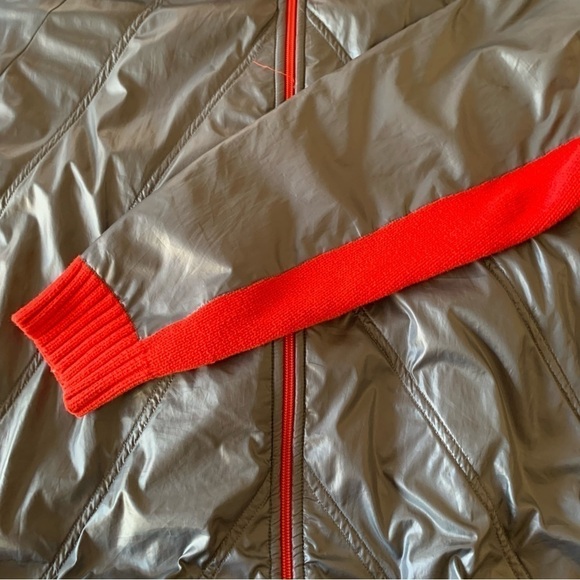 Adidas Y2K Icebreaker Gray Quilted Red Knit Bomber Training Varsity Jacket Sz L - Picture 10 of 10